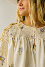 The Clayson Smocked Detail Blouse in Cream