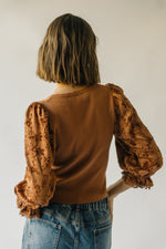 The Harpswell Lace Contrast Blouse in Brown