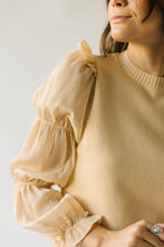 The Bontra Ruffle Sleeve Sweater in Beige