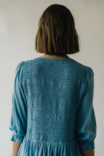 The Wilmont Crochet Woven Dress in Baby Blue