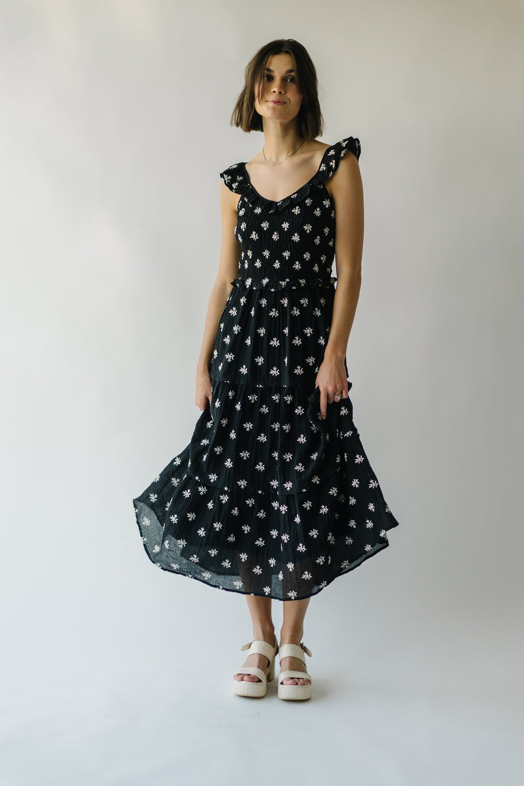 The Fantasia Floral Midi Dress in Black Multi – Piper & Scoot