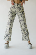 The Castana Watercolor Floral Pant in Ivory