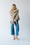 The Renville Wide Collared Jacket in Taupe