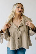 The Renville Wide Collared Jacket in Taupe