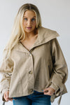 The Renville Wide Collared Jacket in Taupe