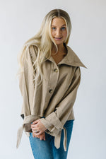 The Renville Wide Collared Jacket in Taupe