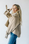 The Renville Wide Collared Jacket in Taupe