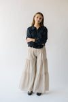 The Kertland Button-Up Wide Leg Pant in Beige