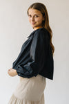 The Granby Collared Button-Up Blouse in Black