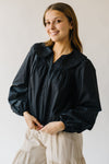 The Granby Collared Button-Up Blouse in Black