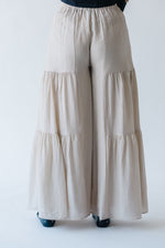 The Kertland Button-Up Wide Leg Pant in Beige