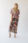 The Torrington Floral Satin Maxi Skirt in Sage Multi