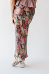 The Torrington Floral Satin Maxi Skirt in Sage Multi