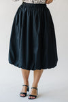 The Bella Bubble Midi Skirt in Black