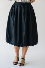 The Bella Bubble Midi Skirt in Black