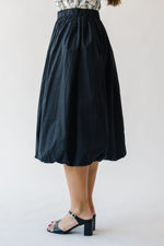 The Bella Bubble Midi Skirt in Black