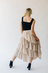 The Beckville Tiered Woven Maxi Skirt in Natural