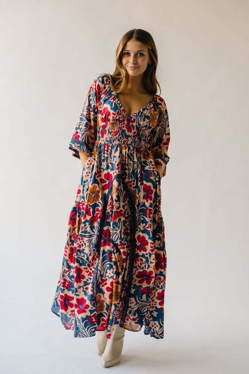 Free People: Printed Dixie Maxi in Vintage Indigo Combo