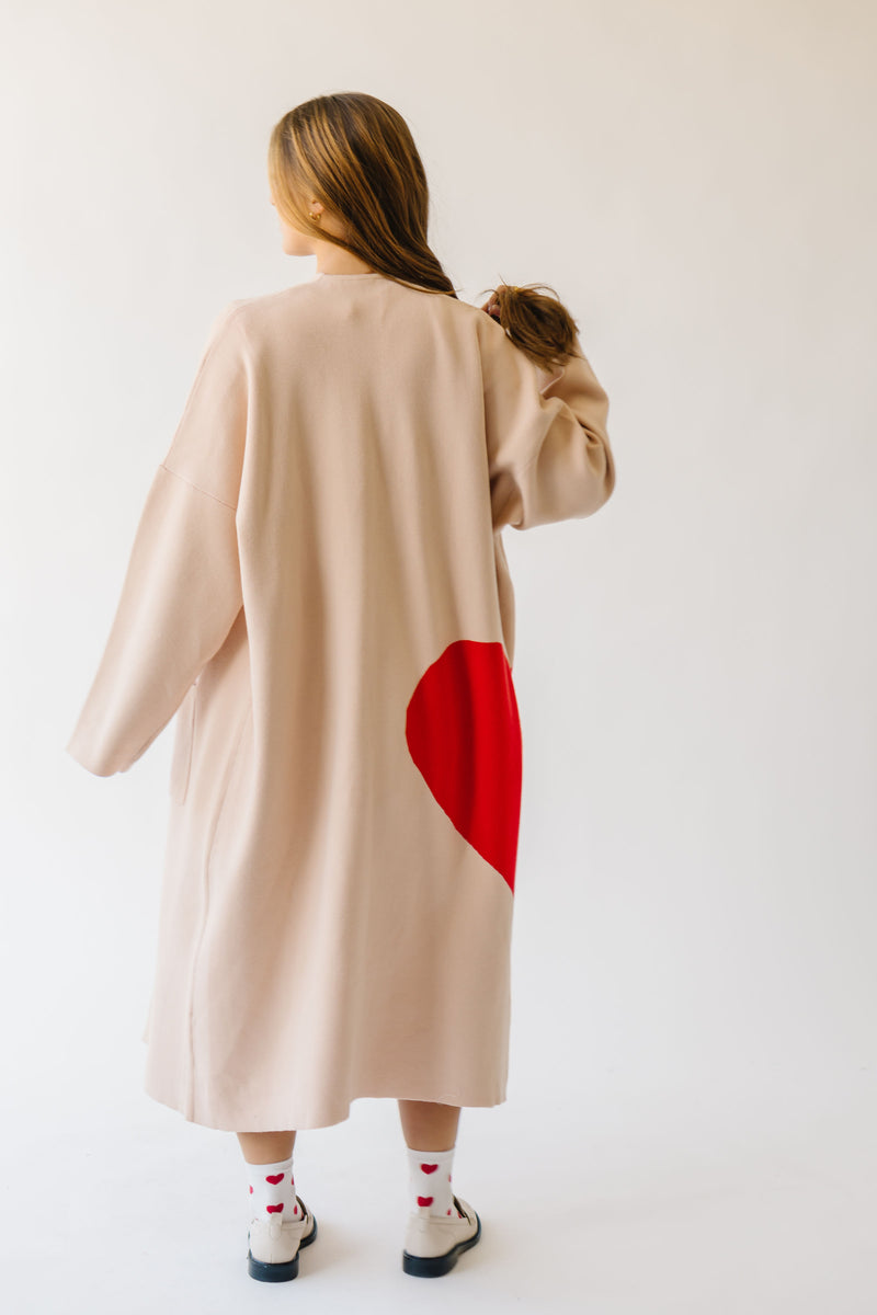 Piper & Scoot: The Heart Long Cardigan in Beige