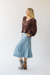 The Vermillion Midi Skirt in Denim