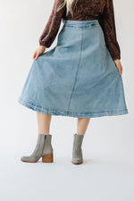 The Vermillion Midi Skirt in Denim