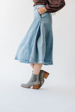 The Vermillion Midi Skirt in Denim