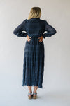 The Albertville Textured V-Neck Maxi Dress in Slate Blue