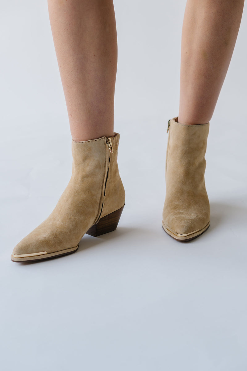 Dolce Vita: Nonah Bootie in Tan Suede