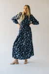 The Tolland Floral V-Neck Dress in Navy Multi