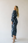 The Tolland Floral V-Neck Dress in Navy Multi