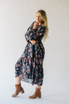 The Hankins Floral Midi Dress in Charcoal