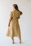 The Yoshabell Pintuck Waisted Midi Dress in Camel