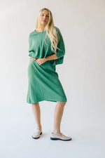 The Dinora Ribbed Blouse + Dress Set in Pistachio