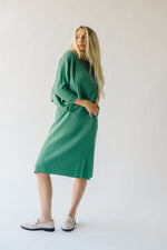 The Dinora Ribbed Blouse + Dress Set in Pistachio