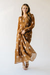 The Sartell Embroidered Maxi Dress in Brown