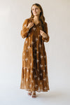 The Sartell Embroidered Maxi Dress in Brown