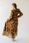 The Sartell Embroidered Maxi Dress in Brown