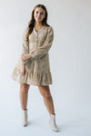 The Latimer Embroidered Button-Up Dress in Taupe