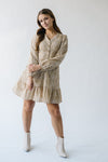 The Latimer Embroidered Button-Up Dress in Taupe