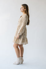 The Latimer Embroidered Button-Up Dress in Taupe