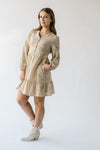 The Latimer Embroidered Button-Up Dress in Taupe