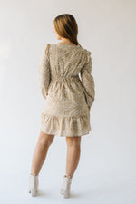 The Latimer Embroidered Button-Up Dress in Taupe