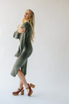 The Sturgill Floral Sleeve Sweater Dress in Olive