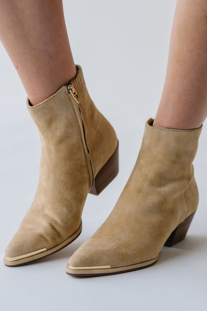 Dolce Vita: Nonah Bootie in Tan Suede