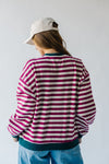 The Namara Striped Long Sleeve Tee in Magenta