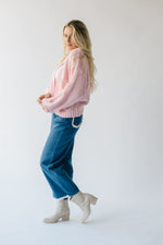 The Stegner Ribbon Knit Cardigan in Pink