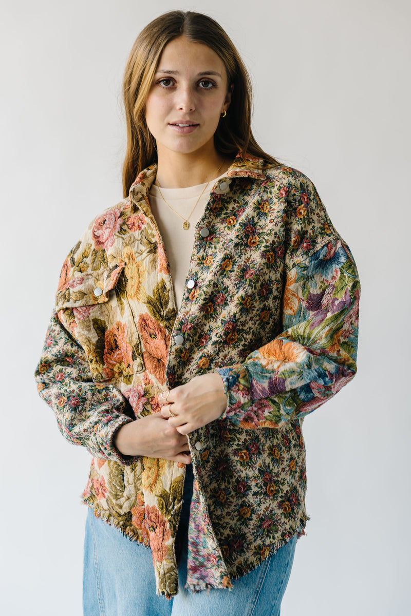 The Cornelia Floral Shacket in Orange Multi