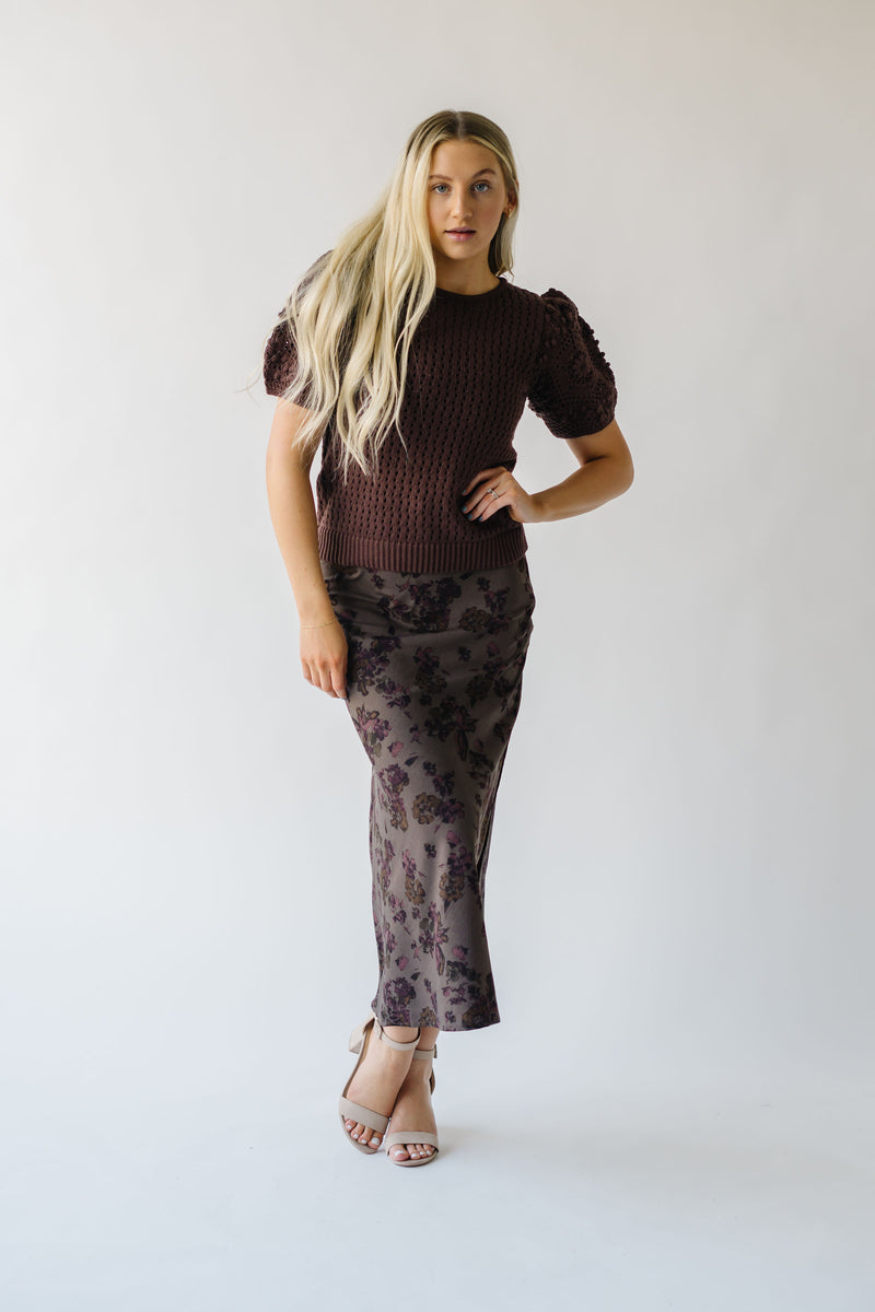 The Sorge Crochet Sweater in Dark Brown