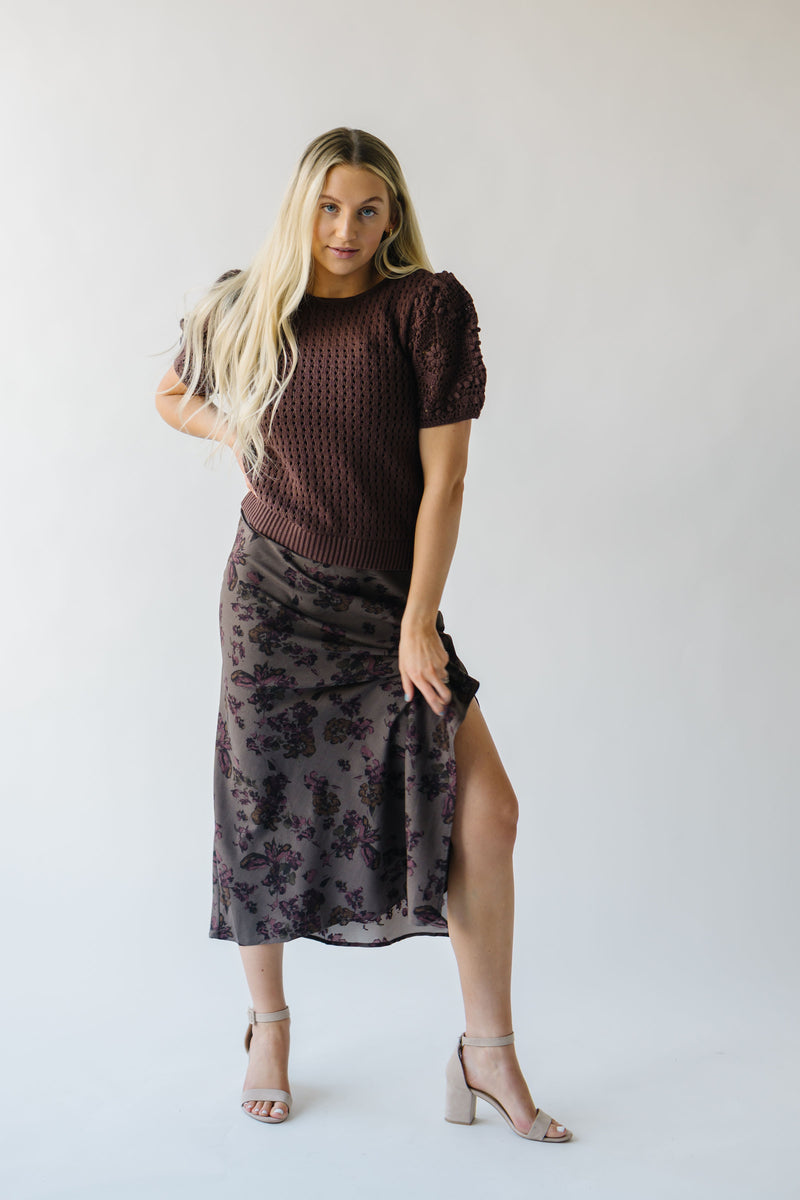 The Sorge Crochet Sweater in Dark Brown