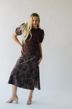 The Andover Floral Maxi Skirt in Mushroom Multi